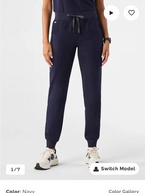 Figs Navy Zamora High Waist Jogger Pants